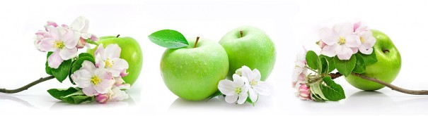 Скинали 'Зеленые яблоки с цветами'